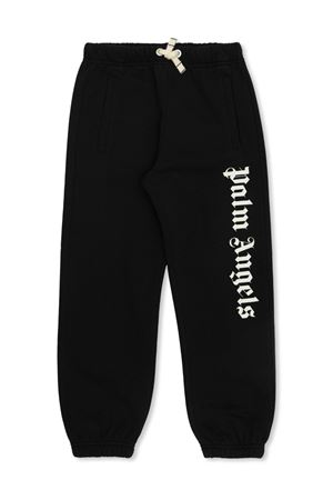 pantalone in cotone nero PALM ANGELS KIDS | PBCH008C99FLE0021003